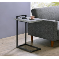 Coaster Furniture 931129 C-shaped Accent Table Cement and Gunmetal